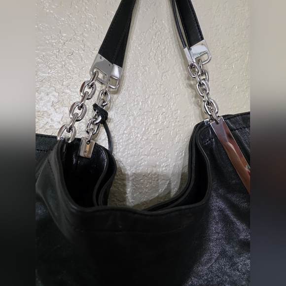 Michael Kors Black Shoulder Bag with Silver Accents - Picture 5 of 11
